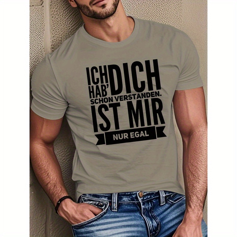 

Humorous German Quote Men's Royal Blue T-shirt - Casual Short Sleeve, 100% Polyester, Summer Top With Geometric Pattern, Machine Washable