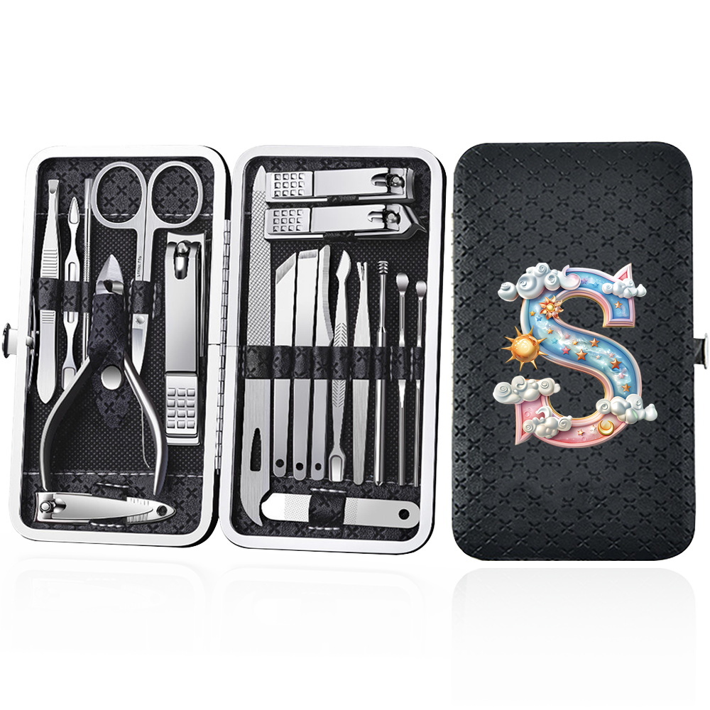 19pcs Portable Nail Clipper Set with Storage Box