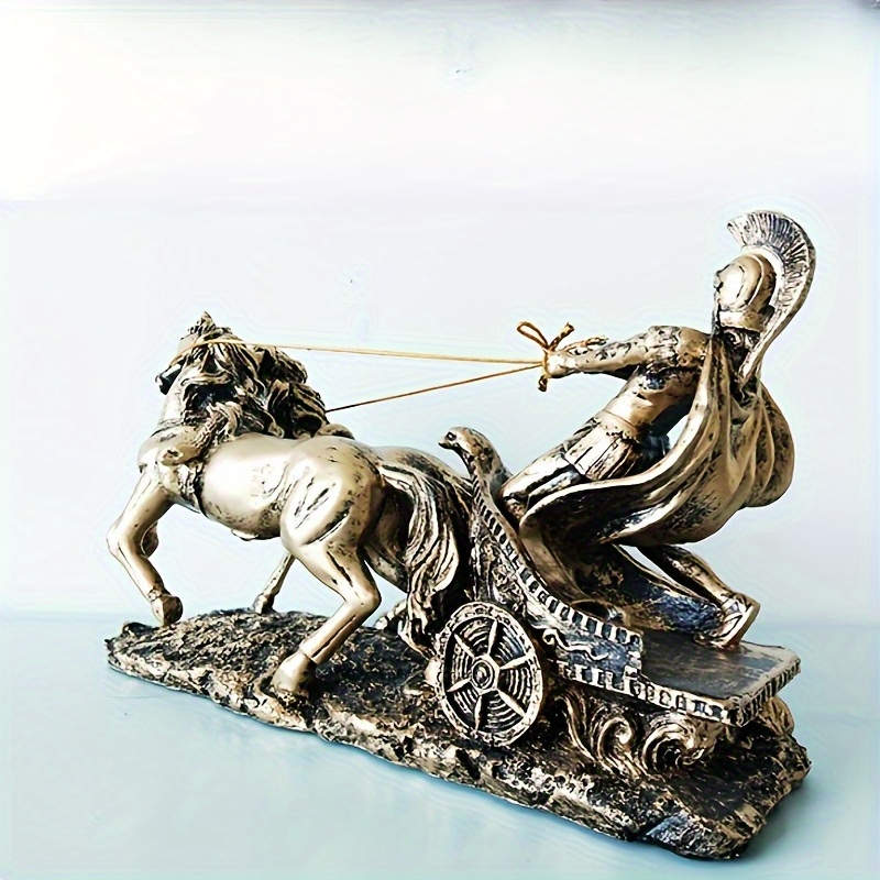 elegant roman chariot resin decoration vintage bronze color - Temu
