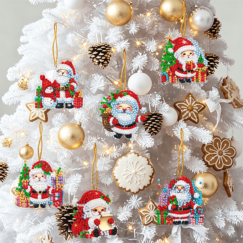 TEMU Kit de Pendentif de Peinture Diamant 5D DIY de Noël, Ornement Suspendu Brillant en Art Diamant, Ensemble de Matériel de Bricolage pour Pendentif