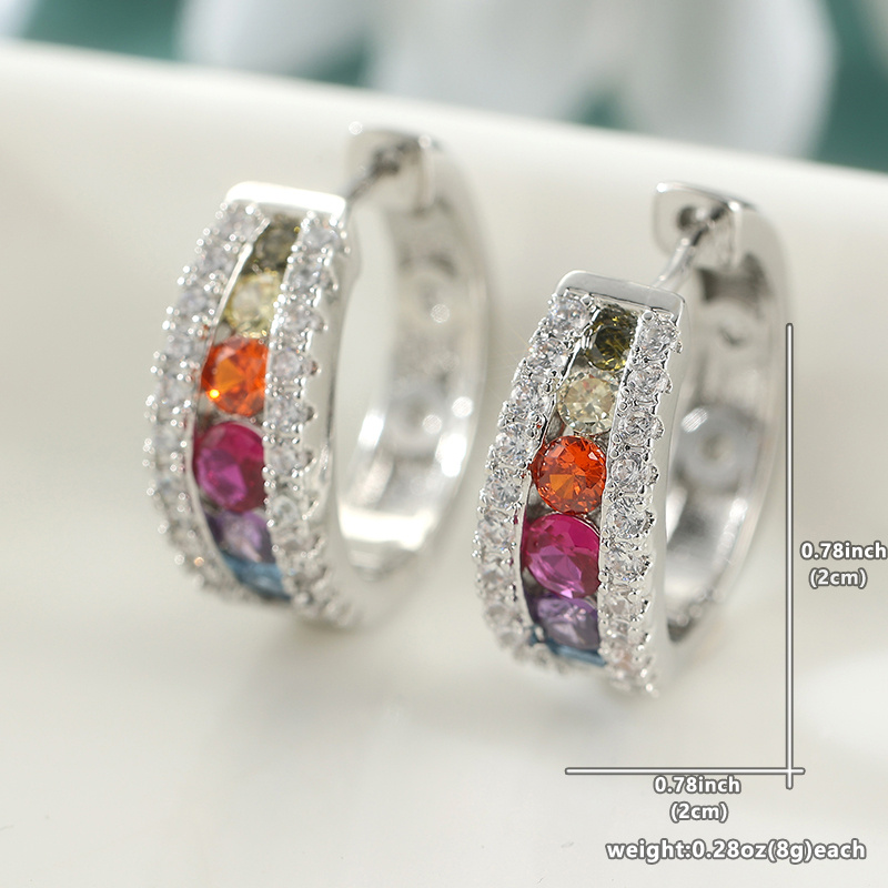 Women's Elegant Synthetic Colored Cubic Zirconia Round Earrings