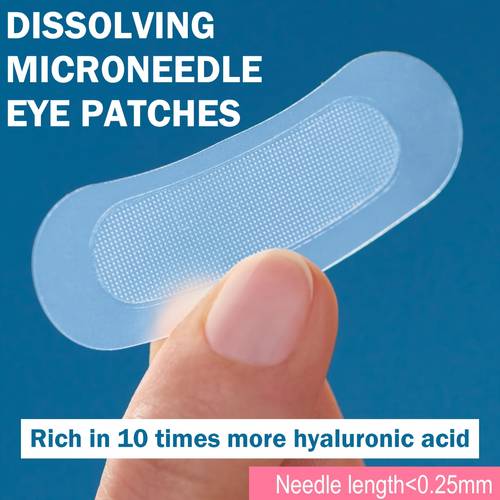 6pcs hyaluronic acid microneedle eye mask with retinol and peptides for eyes face nose deep hydration light beige firming radiance boost needle length 0 25mm eye bags wrinkles high quality korean skincare eye pads eye masks