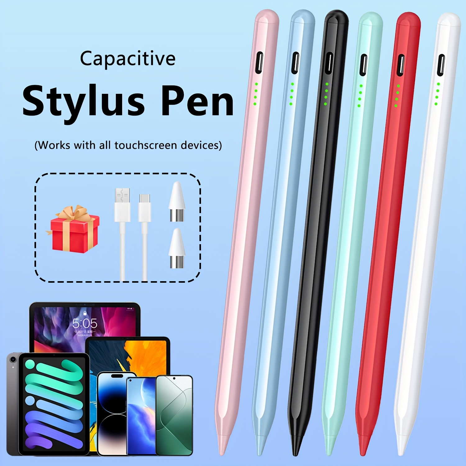  compatible ipad/ /microsoft - pencil à charge rapide, capacitif haute pour ios, samsung, avec pointe de remplacement et câble de charge Détails du produit 0