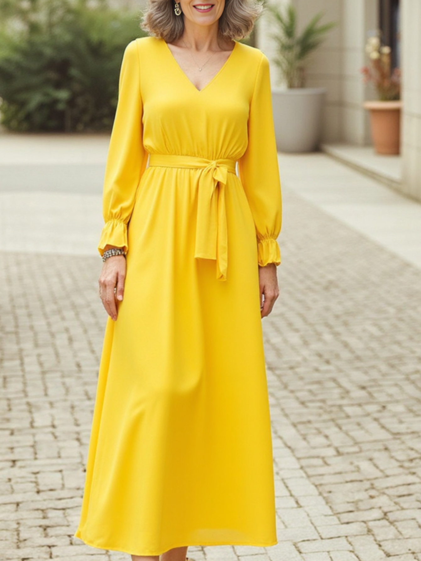 women mustard dress sold on Temu United States
