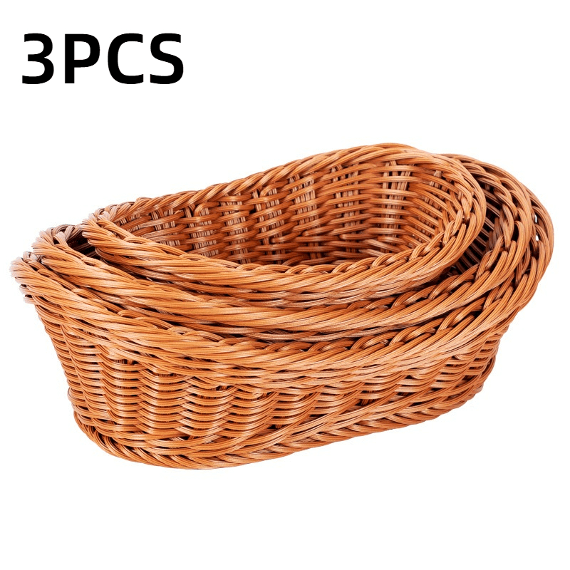TEMU Set di 3 cesti portaoggetti intrecciati a per cucina e soggiorno, adatti per riporre , cesto da picnic blu per uscite e come regalo portaoggetti