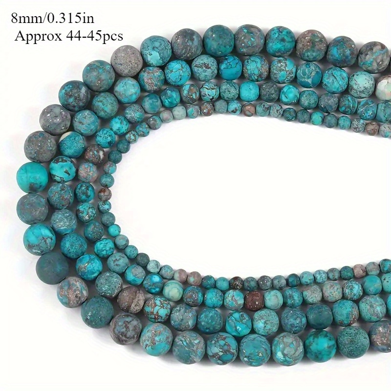 TEMU American Turquoise Round Loose Beads Used For Jewelry Making Bracelet Additions Holiday Gifts 6/ 8/ 10mm