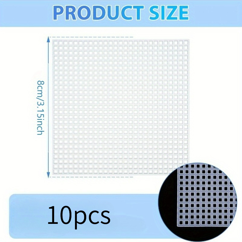 10pcs Square Plastic Canvas Grid Sheets for Needlepoint Crafts
