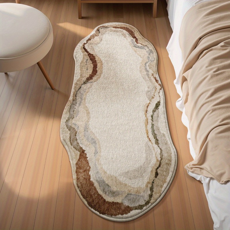TEMU Tappeto in da 1000G, 10 mm, lusso , motivo vintage, striscia beige marrone sfumata, tappeto e soffice per decorazione camera da letto, tappeto