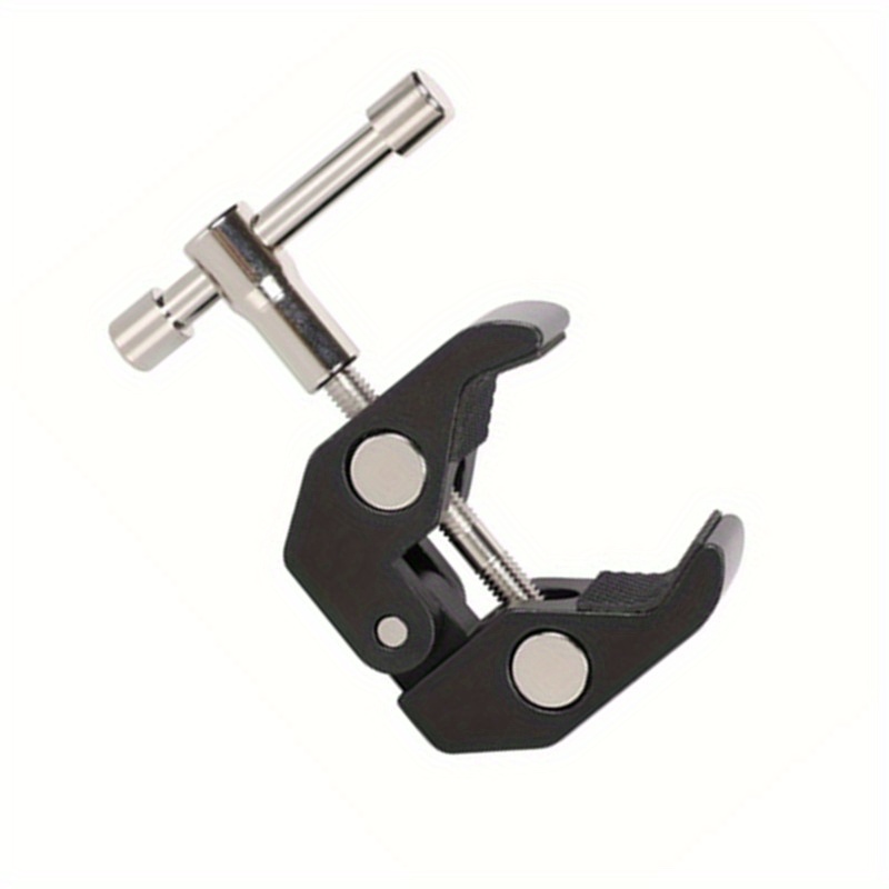 TEMU Durable Aluminum Alloy Multifunctional Photography Clamp With 1/4" & 3/8" Threads - Non-slip Grip, Suitable For Digital Slr Cameras, Photography