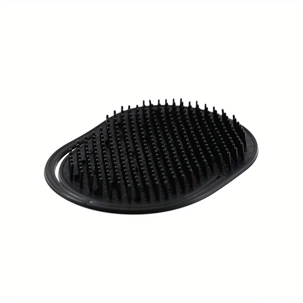 TEMU 1pc Black Portable Oval Palm Massage Comb For Beard And Mustache