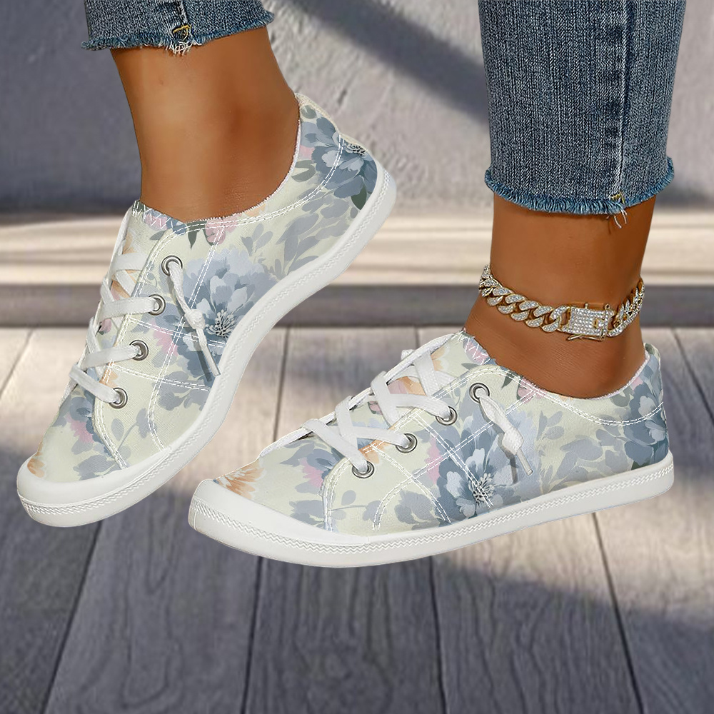TEMU Slip-on Loafers With Full-panel Vintage Floral Print, Soft Sole, Comfortable For Women, Versatile Casual Loafers For , Women Shoes