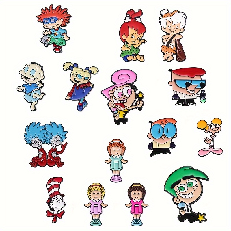 TEMU 15pcs The Cat In Pins Badges- Red Cartoon Alloy Brooches For Hat, Backpack, Clothing, Jewelry Accessories- Perfect Gift For , Teens& Adults- April Birthstone Style