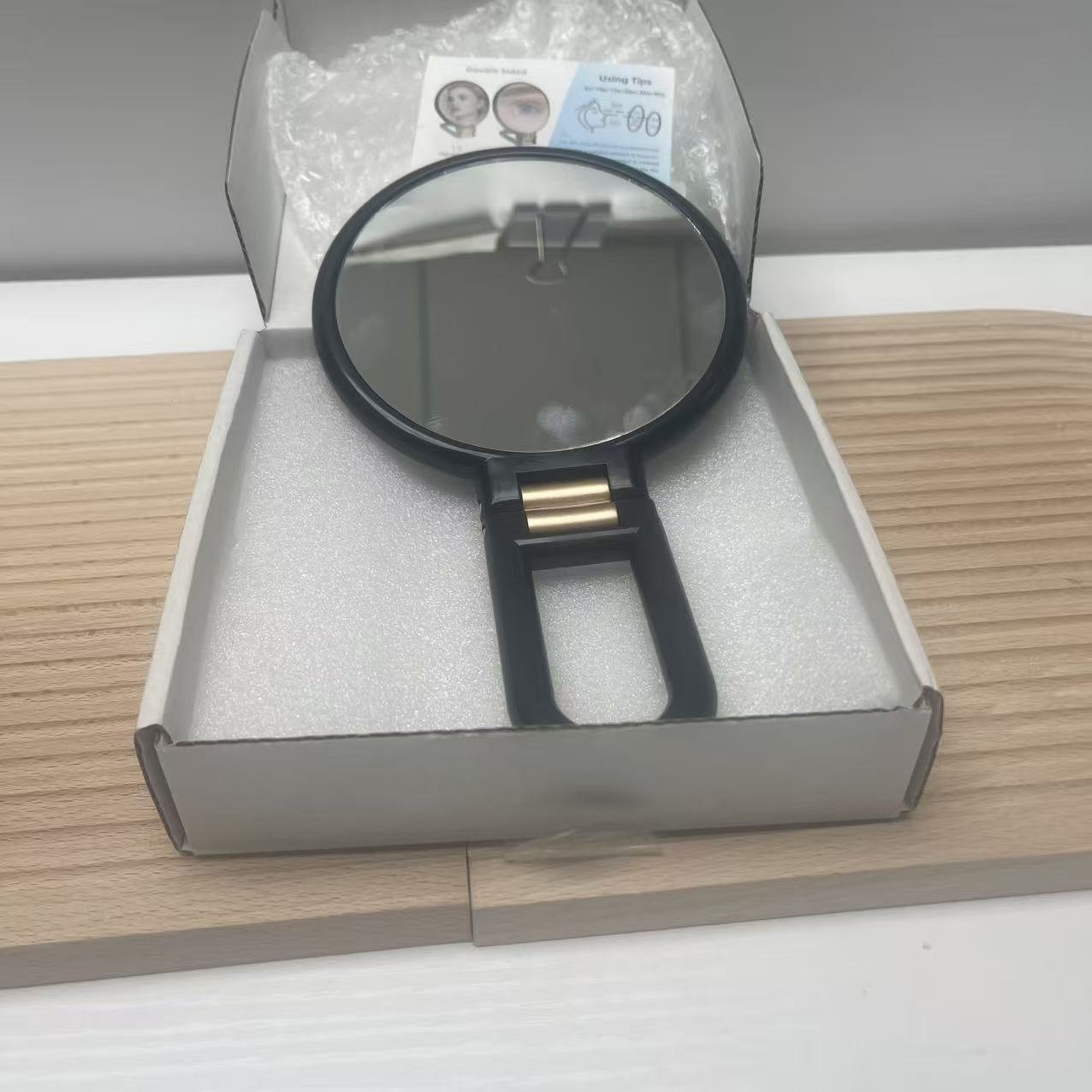 TEMU 100x Magnifying Mirror, Makeup Hand Mirror, Double-sided 100x/1x Magnification, Travel Essential, Portable Folding For Desktop And Bathroom,