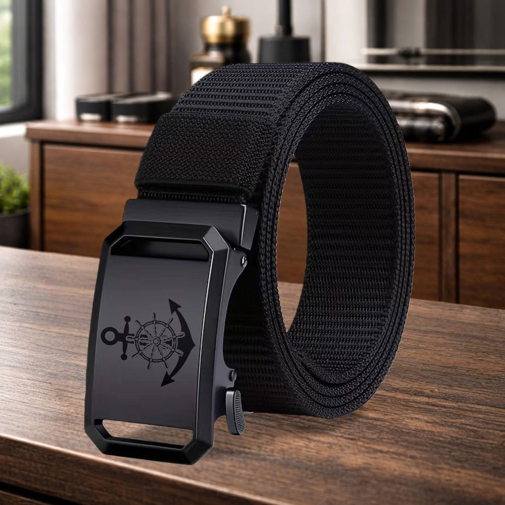 TEMU 1pc Men's Novelty Belt Anchor Pattern Men's Waist Belt Belt Athletic Pants Trousers Jeans Accessory Fashion Item Men's Gift Optional