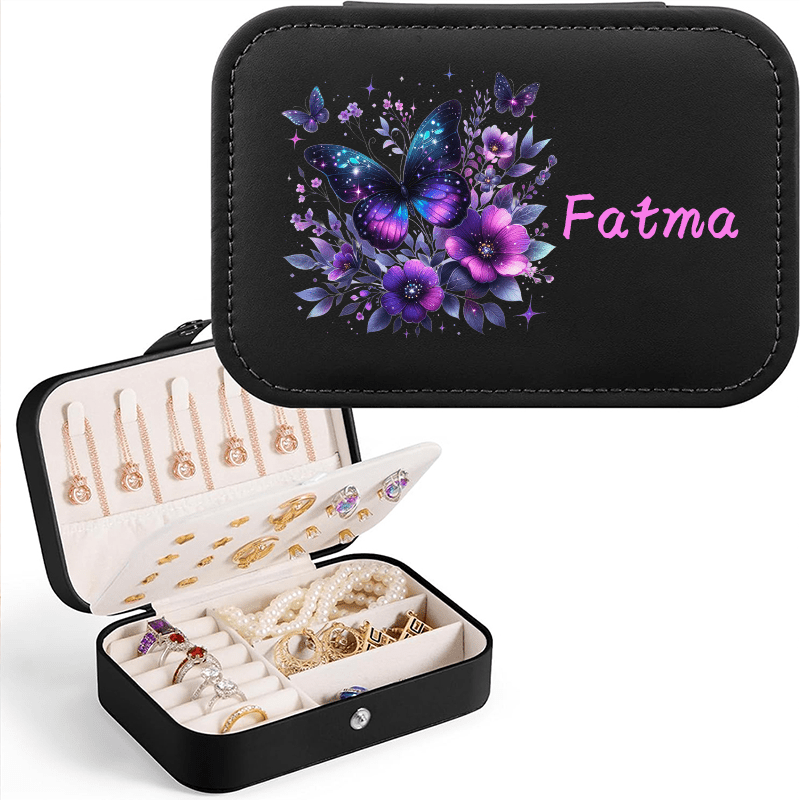 Personalized Sparkle Glitter Butterfly Jewelry Storage Box