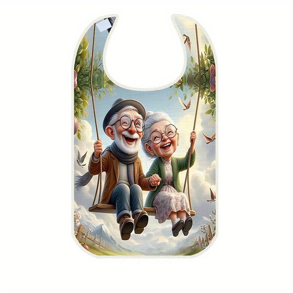 1pc, A Stylish Bib With Unique Patterns, Designed To Keep Clothes Clean During Meals, Suitable For Food Service, Washable, Detachable, Aesthetically And Practical, Reusable, And Applicable In