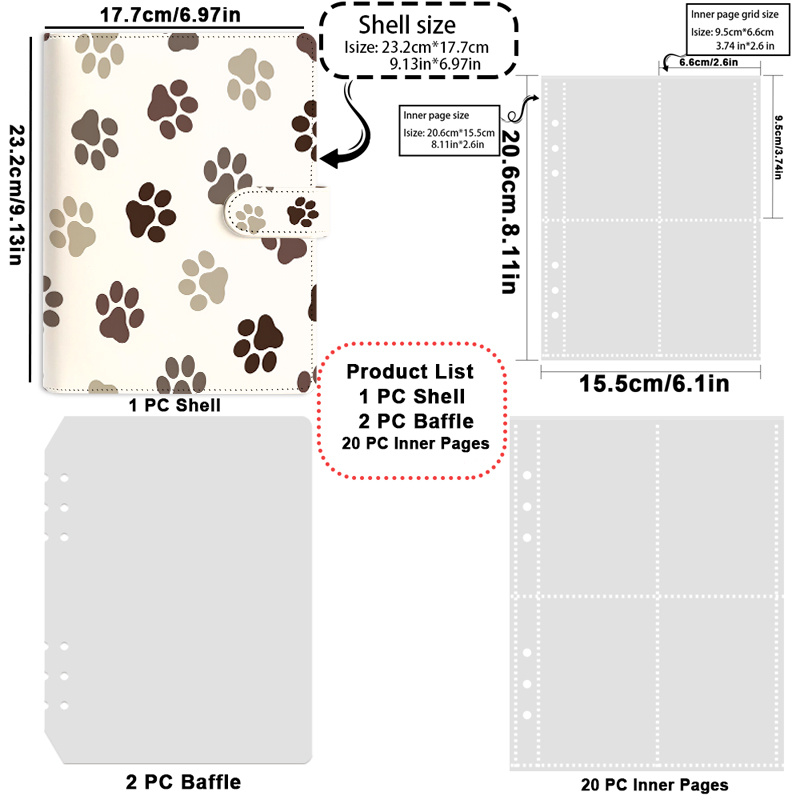TEMU 1 Item Pattern In Brown And Beige Colors On White Background Printed Design, Pu Leather Material, A5 Size, Suitable For Card Foldersorganizers,