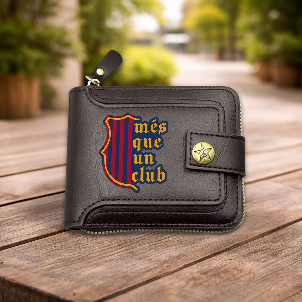 TEMU New MÃ©s Que Un Club Large-capacity Durable Vintage Coin Purse With Multiple Card Slots And Zipper Closure, Suitable For Storing Cash, Keys, Id