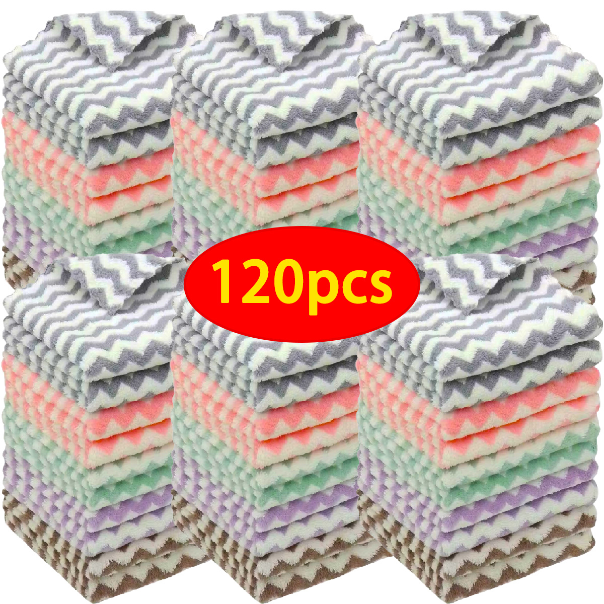 TEMU 120 Solid Color Towels, Ordinary Household Handkerchiefs, Small Square Towels, Soft Absorbent Towels For Household Bathrooms, Bathroom Supplies,