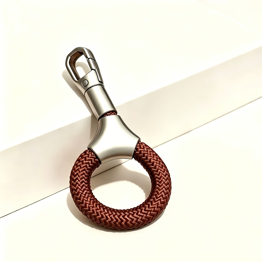 TEMU Multi-functional Thick Braided Ring Keychain With Screw Lock For , Resistant To Detachment. Universal Accessory For Lanyards, Phones, Bags, Car