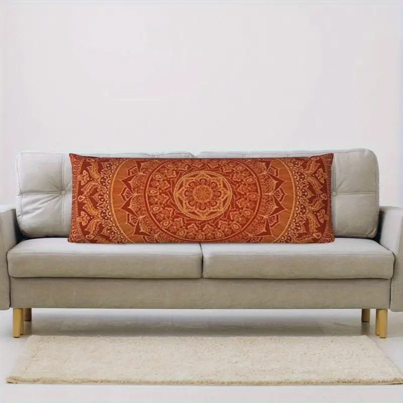 1pc antique mandala spice pillow cover 20x54 inch double sided print soft polyester fabric zipper closure machine washable ideal for sofa living room bedroom decor bedroom decor mandala pattern zippered pillowcase decorative pillows Product details 7