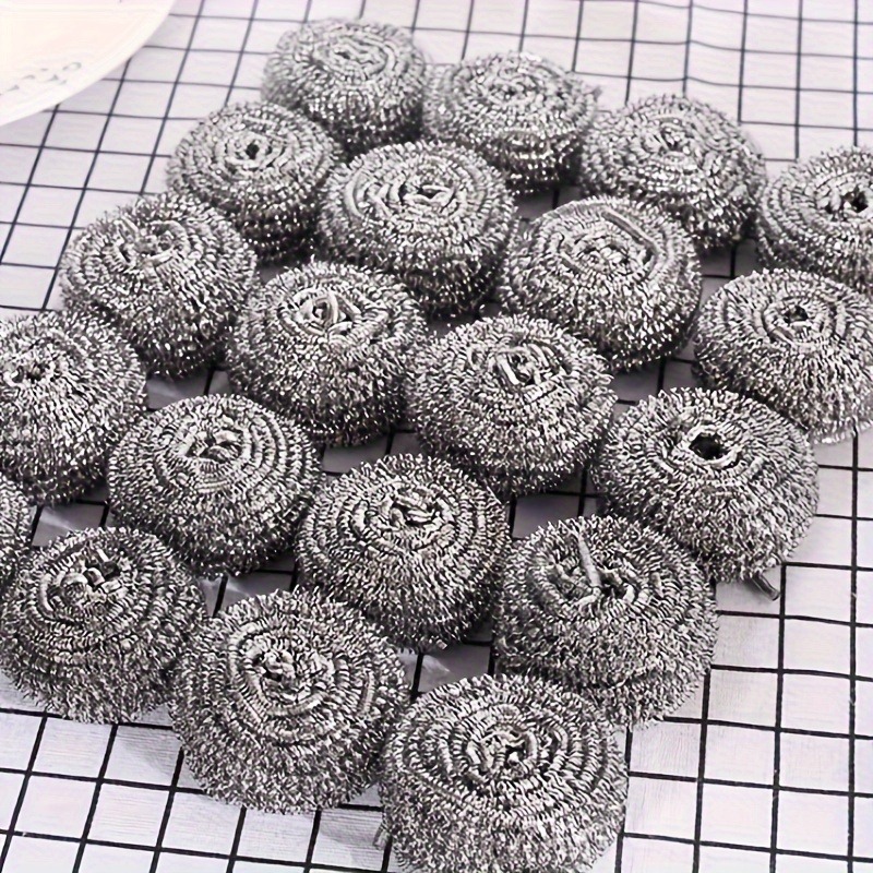 TEMU Whole Packs Of Kitchen Stainless Steel Cleaning Balls - High Quality, Can Dirt, Used For Washing Dishes, Pots And Pans, Stove Brush. Reusable,
