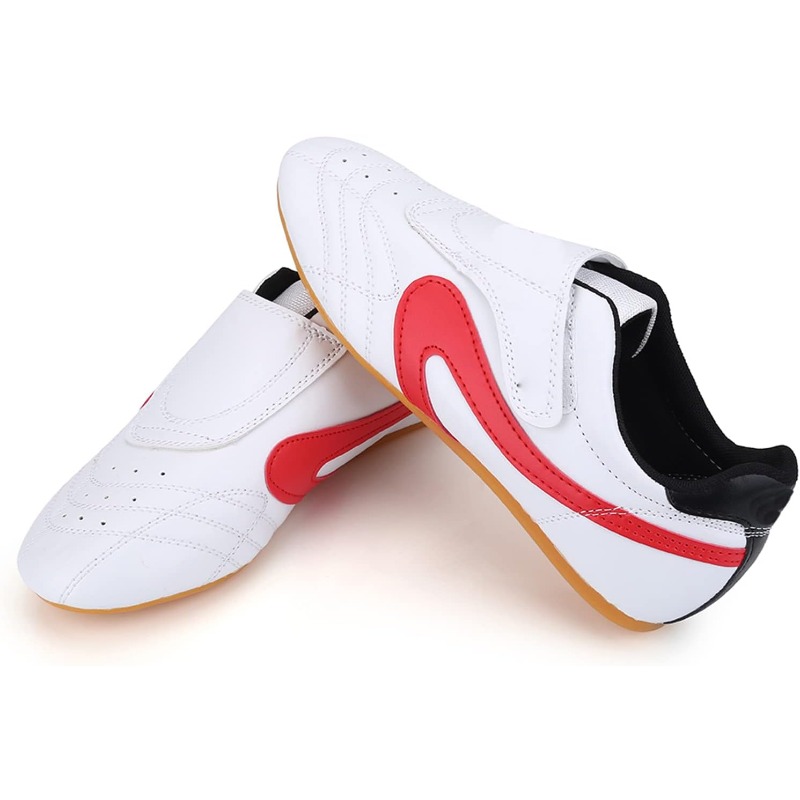 MENG Chaussures Arts Martiaux, Chaussures Taekwondo De Sport Sur Piste Enfants Adultes Chaussures De Tai-Chi Unisexe Chaussures De Toile Antidérapantes (Color : Black, Size : 35