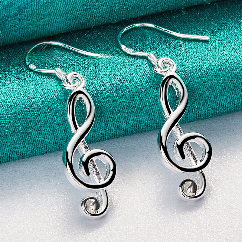 TEMU Hypoallergenic Note Earrings Elegant And Chic Fashion: Suitable For Daily Wear And A Wonderful Charm Gift Option For Valentine's Day And ,