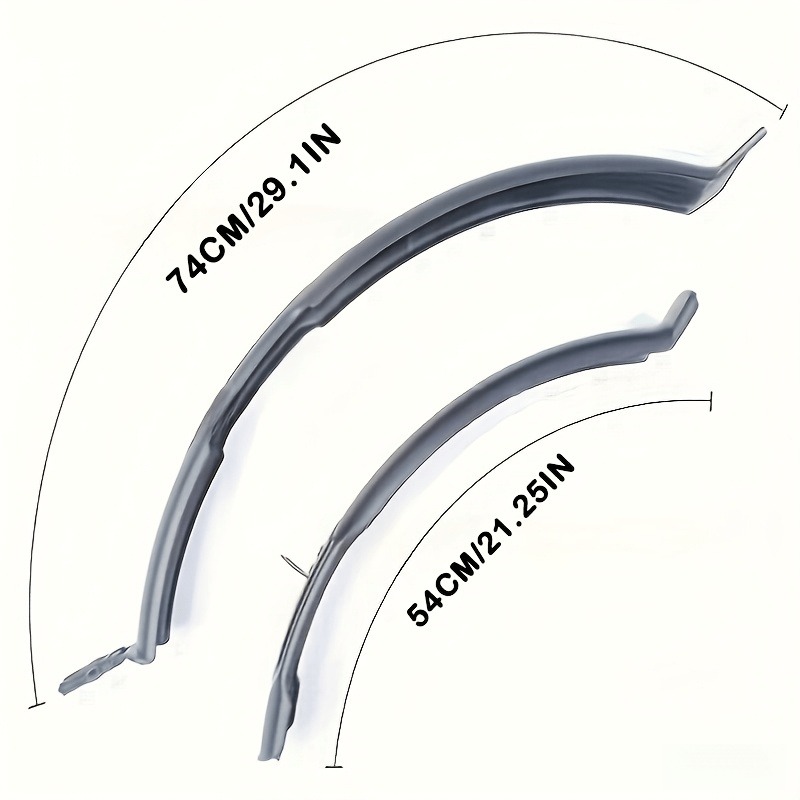 TEMU 2pcs Mountain Bike Mudguards, Reinforced Curved Design, Durable Pc Material, Riding Protection, Suitable For Wheels, Black, Mountain Bike