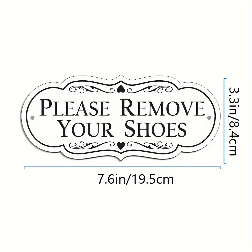TEMU 2d Flat, Allowed Sign Suitable For Houses - Self-adhesive Retro Entryway Door Decoration With Pre-drilled Holes, Durable Acrylic Plastic Shoe