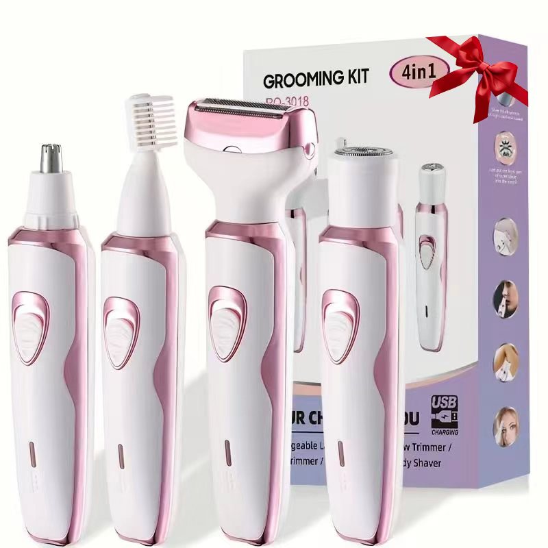 womens multi functional electric hair remover set usb charging type suitable for removing hair from eyebrows nose face legs and other areas portable and gentle   a perfect gift for female friends