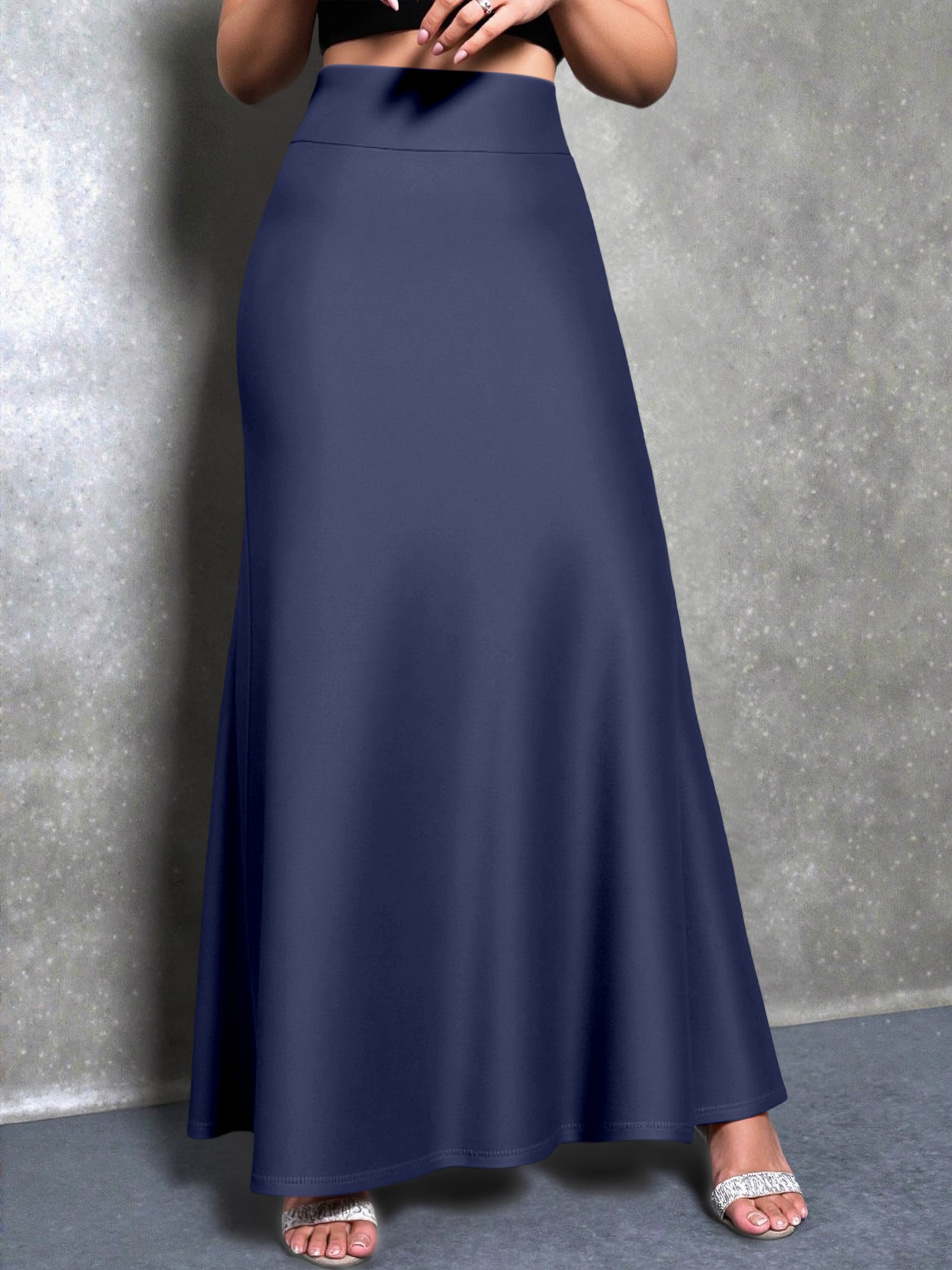 women's elegant high-waisted maxi skirt flowy formal casual