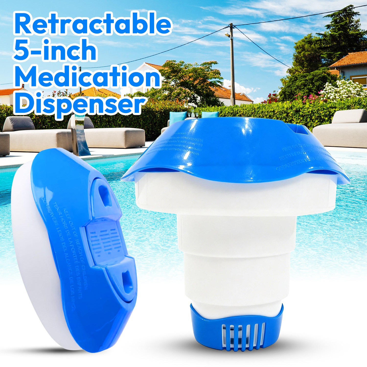 Image of 5-inch Floating Tablet Dispenser For Pools, Foldable Floating Tablet Dispenser Suitable For Pools, Hot Tubs, Spas And Fountains