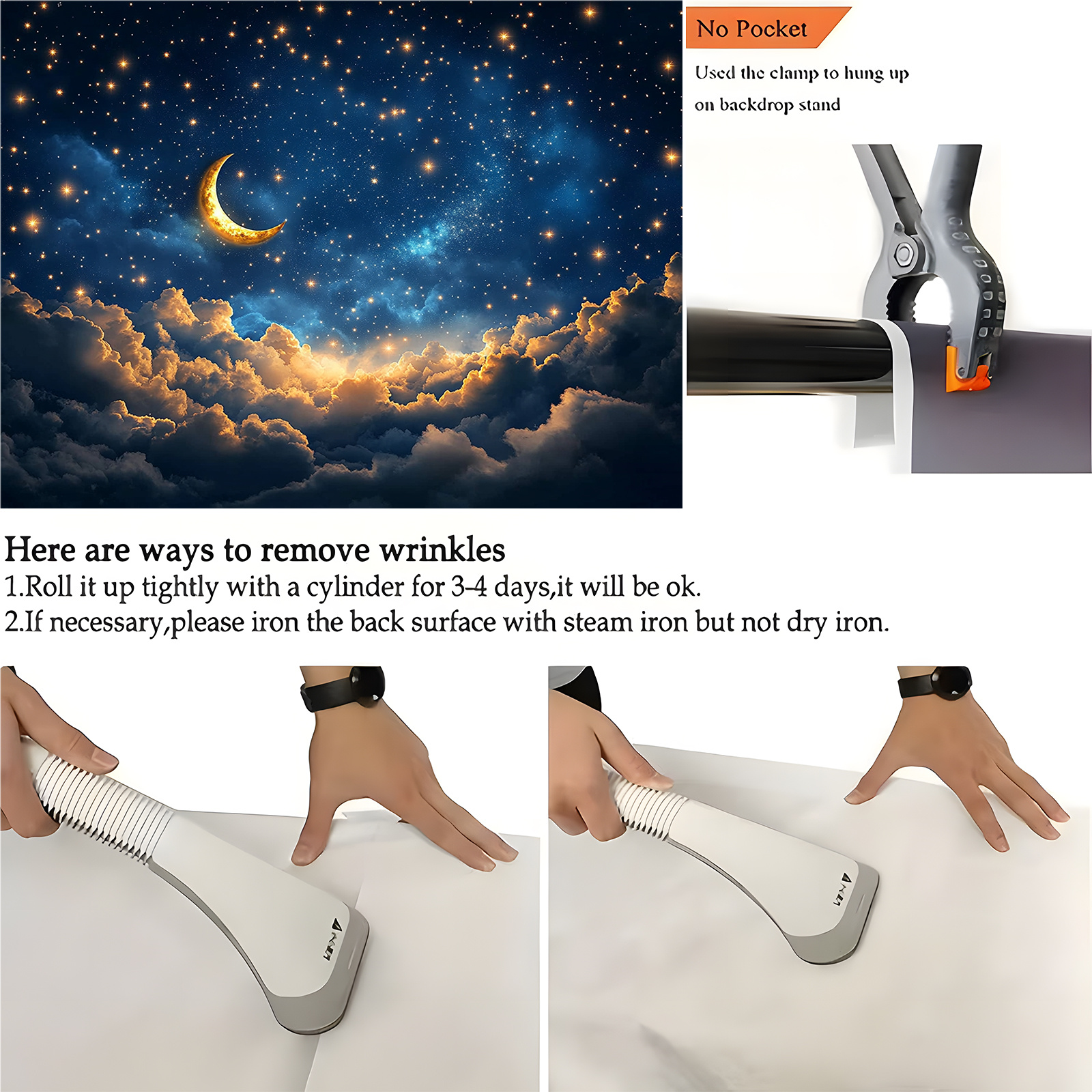 Wandkleed met sterrenhemel en maan voor romantische slaapkamer_voghion.com