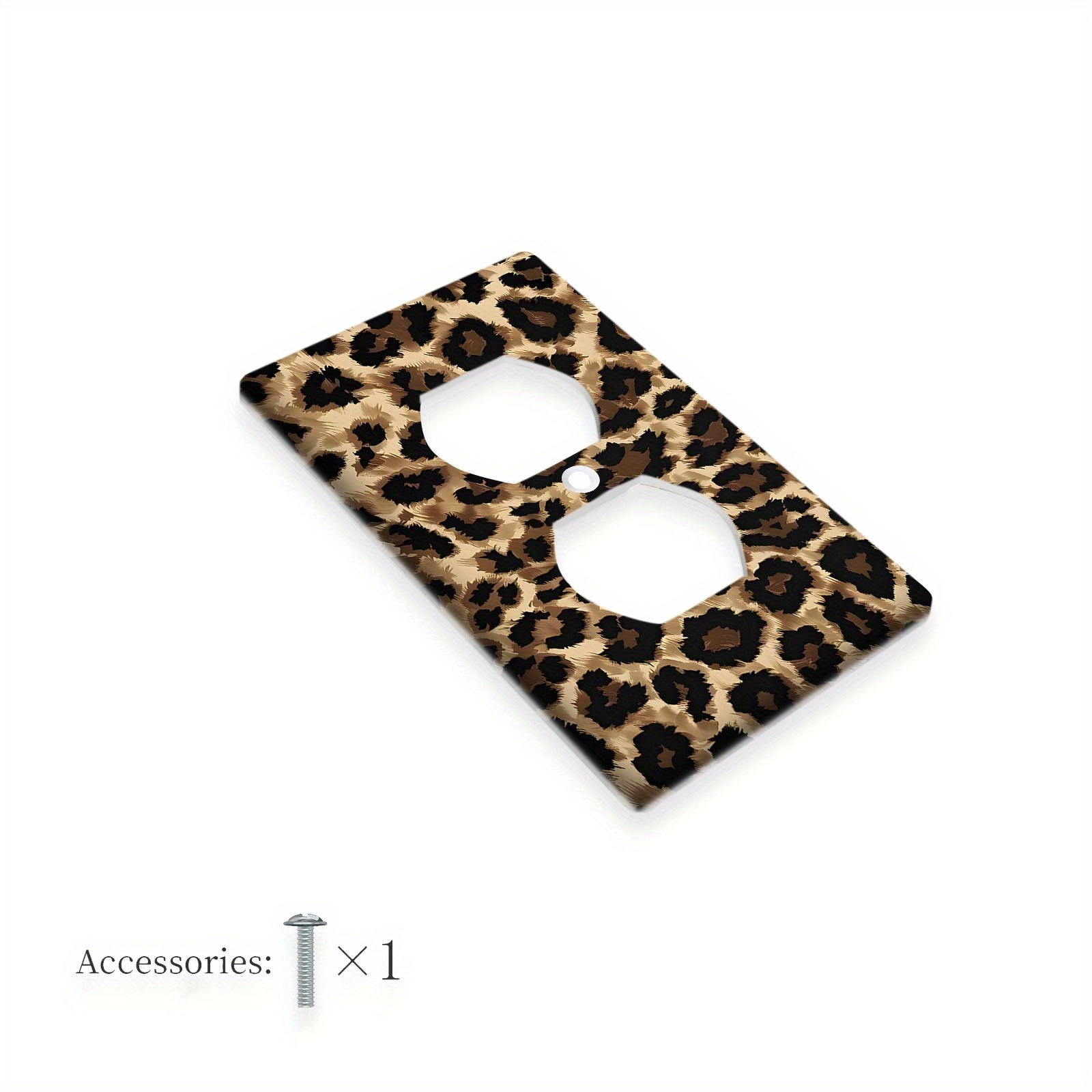 TEMU 1pc 1gang/2gang Leopard Print Light Switch Cover, Decorative Wall Plate For Indoor & Outdoor Use - Bedroom, Kitchen, Bathroom, Home Decor - , No