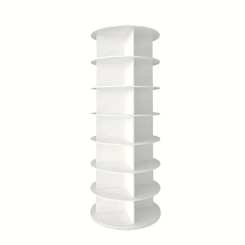 TEMU 360° Rotating Shoe Organizer With 7 Tiers - White Shoe Storage For Home, Space-saving Design