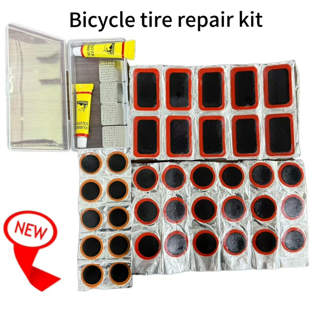 TEMU Bicycle Inner Tube Repair Tool Kit, Portable Bicycle Tire Repair Kit, Bicycle Inner Tube Puncture Kit For Motorcycle Mountain Bike With 38patches, Perfect For Outdoor Riding Emergencies.