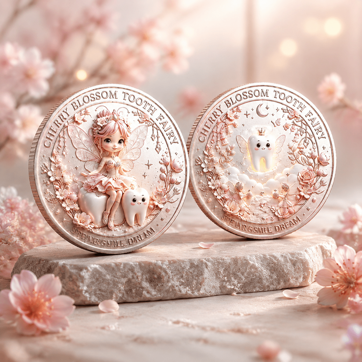 Cherry Blossom Tooth Fairy Theme Commemorative Coin