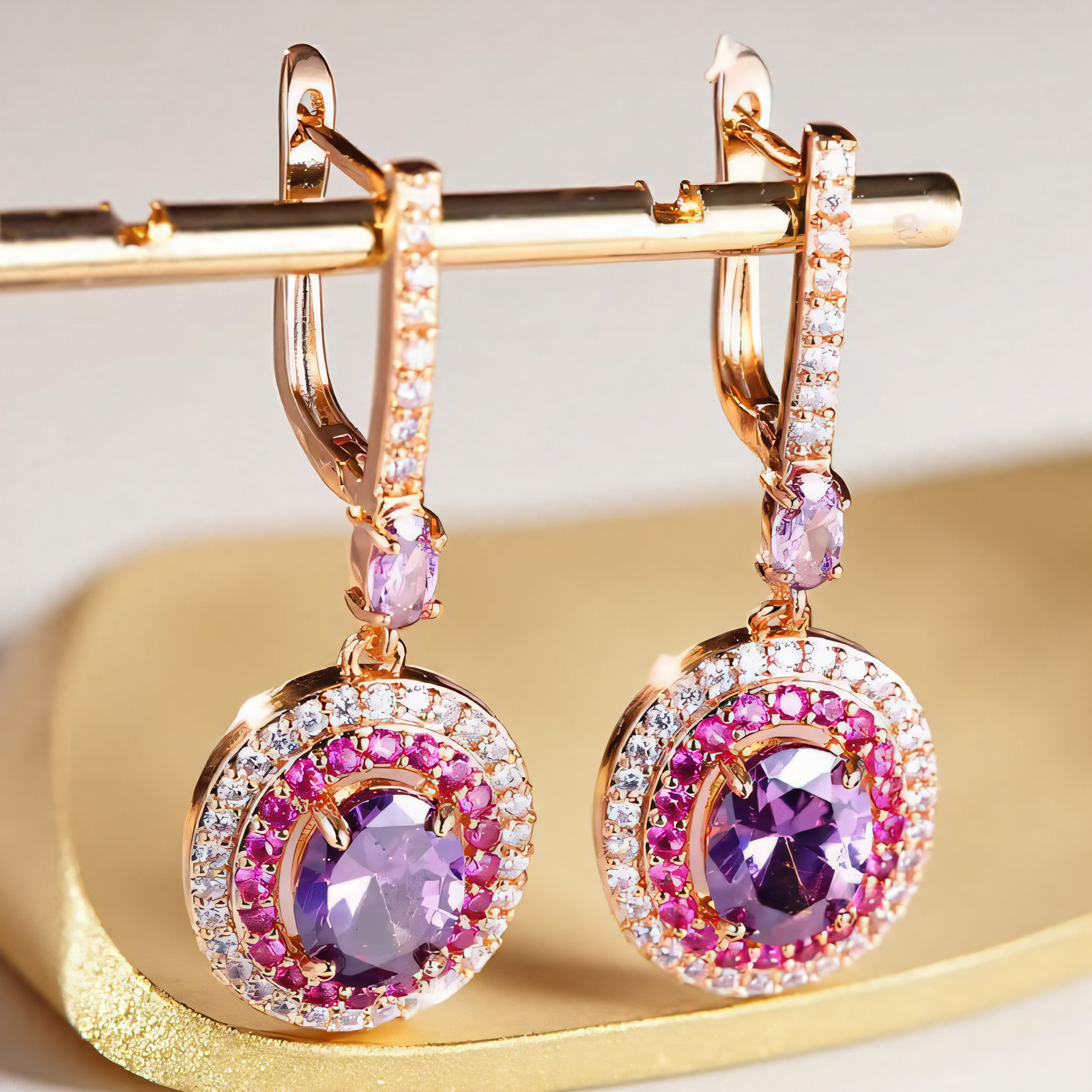 TEMU Elegante en Verfijnde Ronde Hangoorbellen voor Dames met Synthetische Zirkonia, Perfect voor Banketten en Feesten, een Feestdagen Sieradencadeau