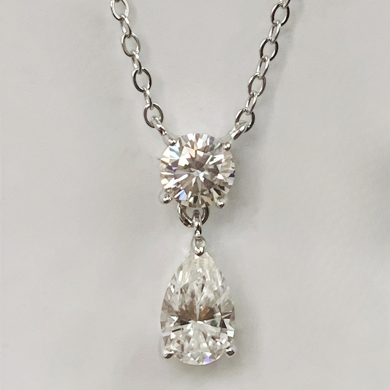 Image of 5 Carat Moissanite Teardrop Necklace | Made Of 925 Silver, Plated With 14k Gold Plated Golden, Suitable For All Genders, Perfect For Proposals, Weddings, Holidays, And Gift , By Lovessom
