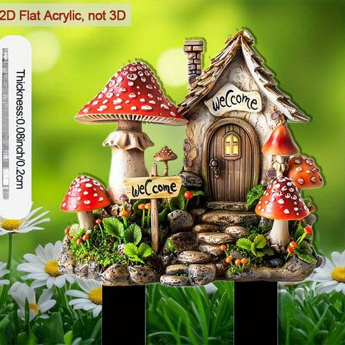 2d flat 1pc miniature fairy themed house decor 2d flat acrylic retro baroque deco ornament suitable for potted plants flower beds gardens outdoor miniature house insert for fairy gardens dollhouse decorations 2d flat