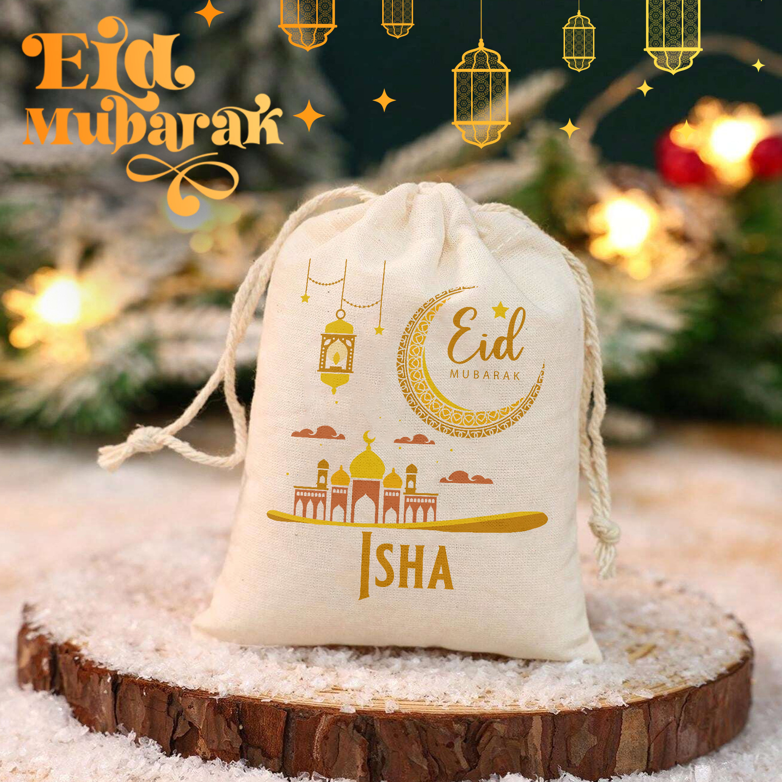 TEMU Personalized Ramadan Gift Bag, Custom Name Ramadan Gift Bag, Eid Must-have Gift Bag, Eid Al-fitr Gift Sack