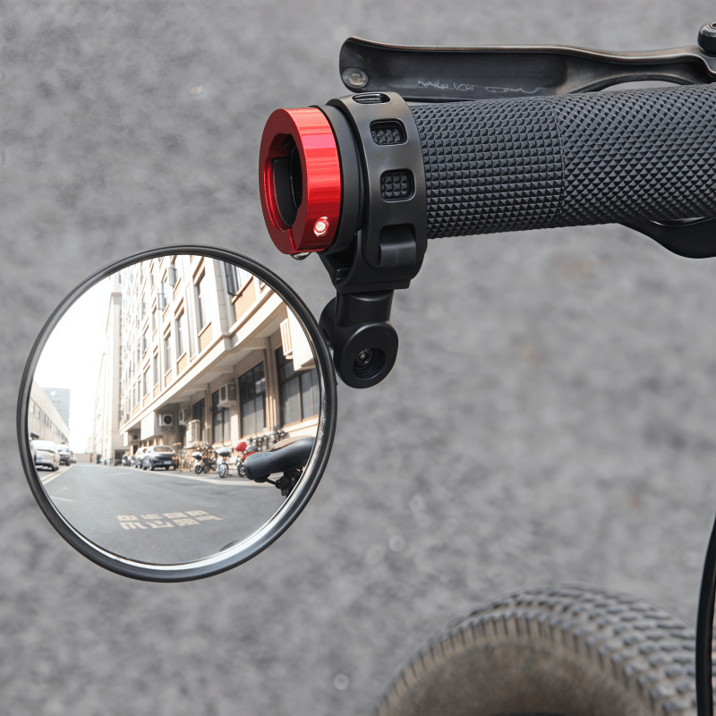 adjustable 360 wide angle bicycle   with red accent ergonomic handlebar mount durable acrylic convex lens for   bikes   rear visibility bike   road bike accessory     lens 0