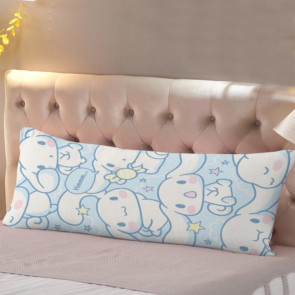 

1pc Sanrio Cinnamoroll Throw Pillow Cover, Soft Polyester, Machine Washable, Contemporary Style, Zipper Closure, Full For Bedroom, Sofa, Home Decor - Woven Fabric, No Insert