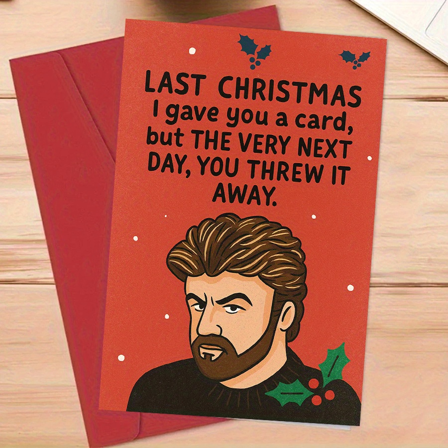 Image of Funny Satirical Christmas Card With Envelope — "i Gave This To You Last Year" Edition, Perfect For Humorous Holiday Gift Exchanges, Suitable For Or Colleagues
