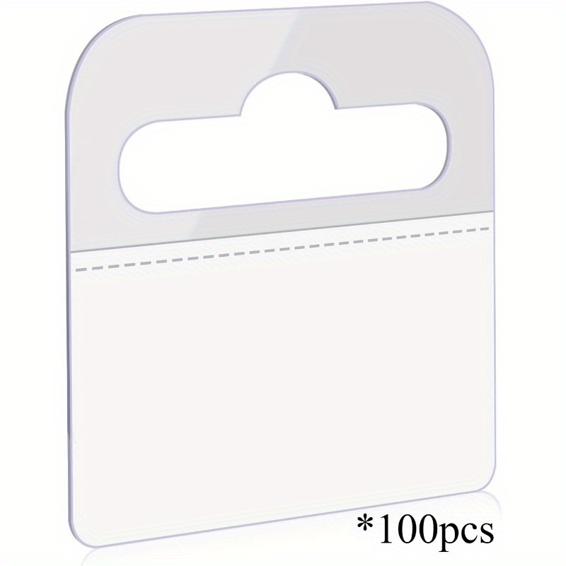 Image of 100pcs Hang Tabs Slot Hole Hang Tags Self-adhesive Hanging Tabs Heavy Duty Display Tags Great For Retail Displays In Small Business Shops