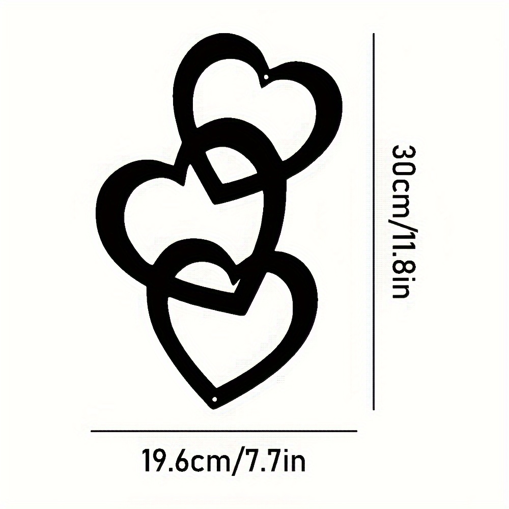 TEMU 2d Flat, 2d Flat Printed Acrylic. 1pc Modern Interlocking Heart Acrylic Art, Wall Hanging Decoration, 's Day Home Decor Gift, Wall Art | Modern