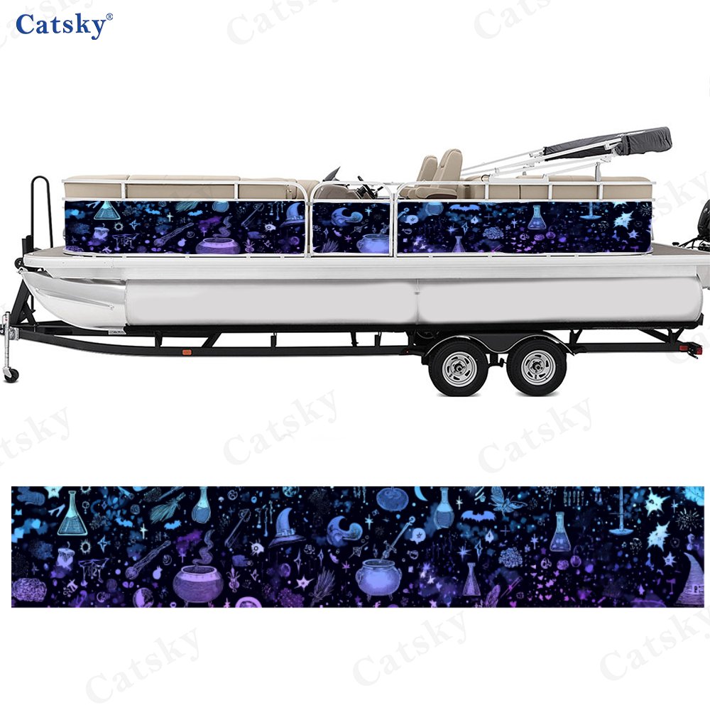 2pcs Magic Waterproof PVC Vinyl Boat Stickers, Easy Peel & Stick