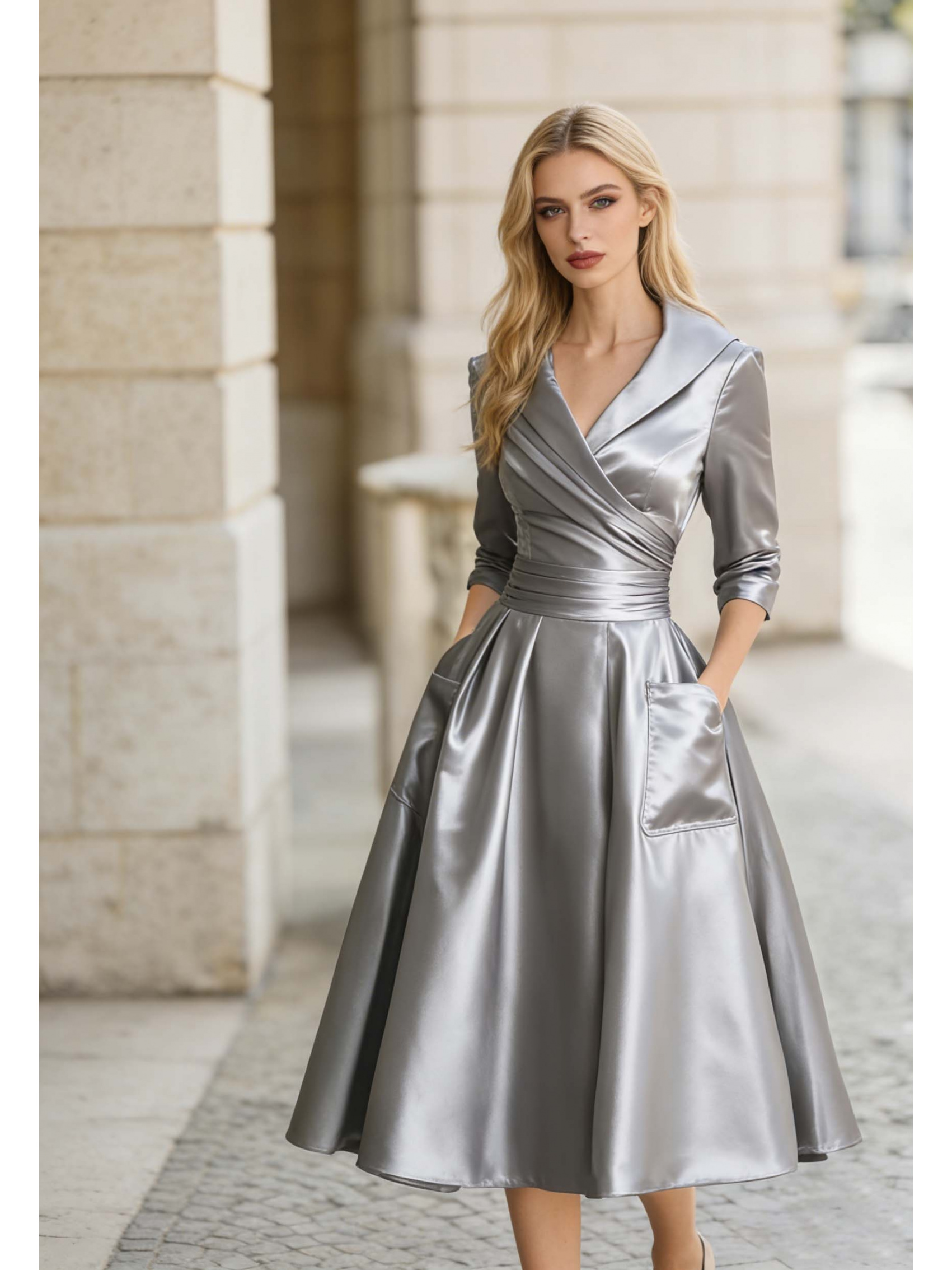 long sleeve work dress Fit-and-Flare Shirt CP1 Size:X.Large Business Design Chic YC Women's Sun