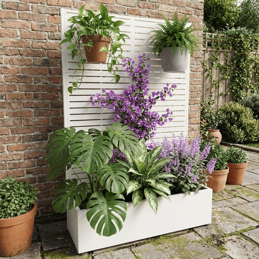 mobile metal raised garden bed trellis privacy screen - Temu